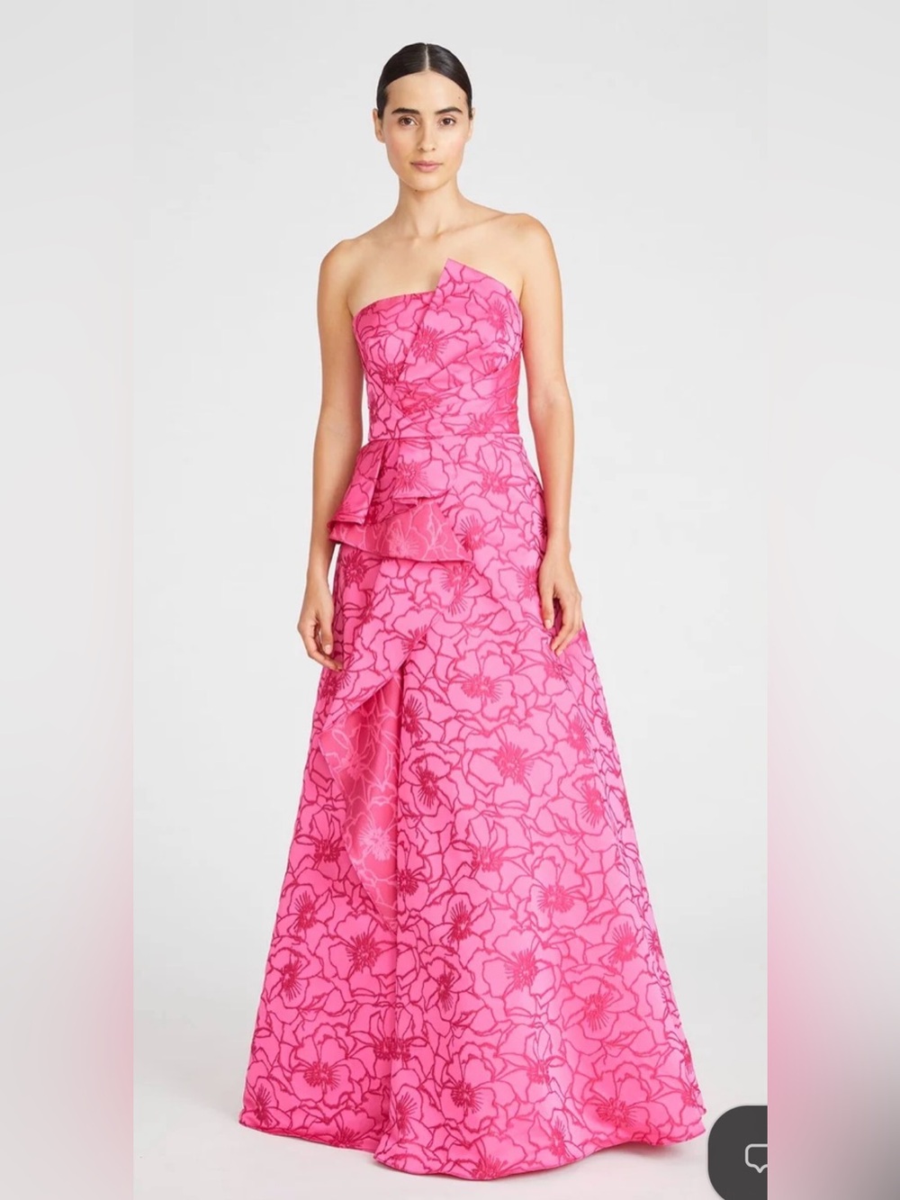 Monique Lhuillier Floral Jacquard Ballgown